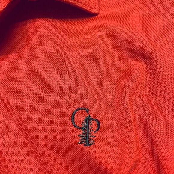 Peter Millar Men's Golf Polo Short Sleeve Collared Shirt Size Large Red CP Logo - Picture 4 of 7